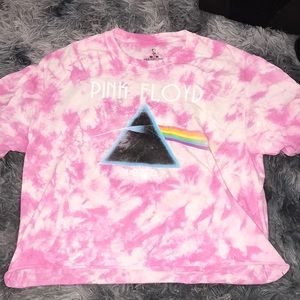 Pink tie die Pink Floyd band tee